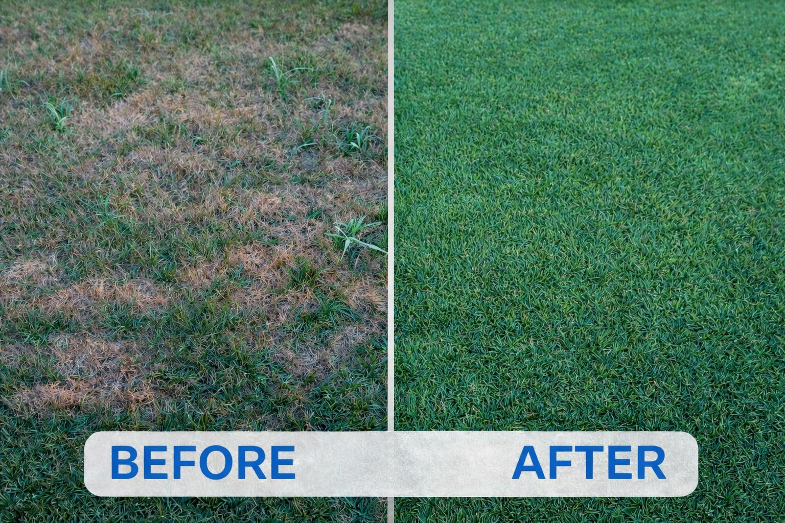 Healthy thick green lawn