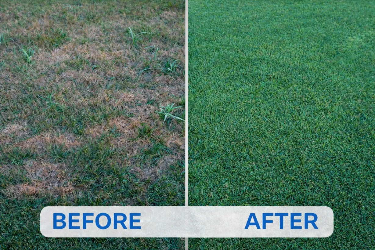 Healthy thick green lawn