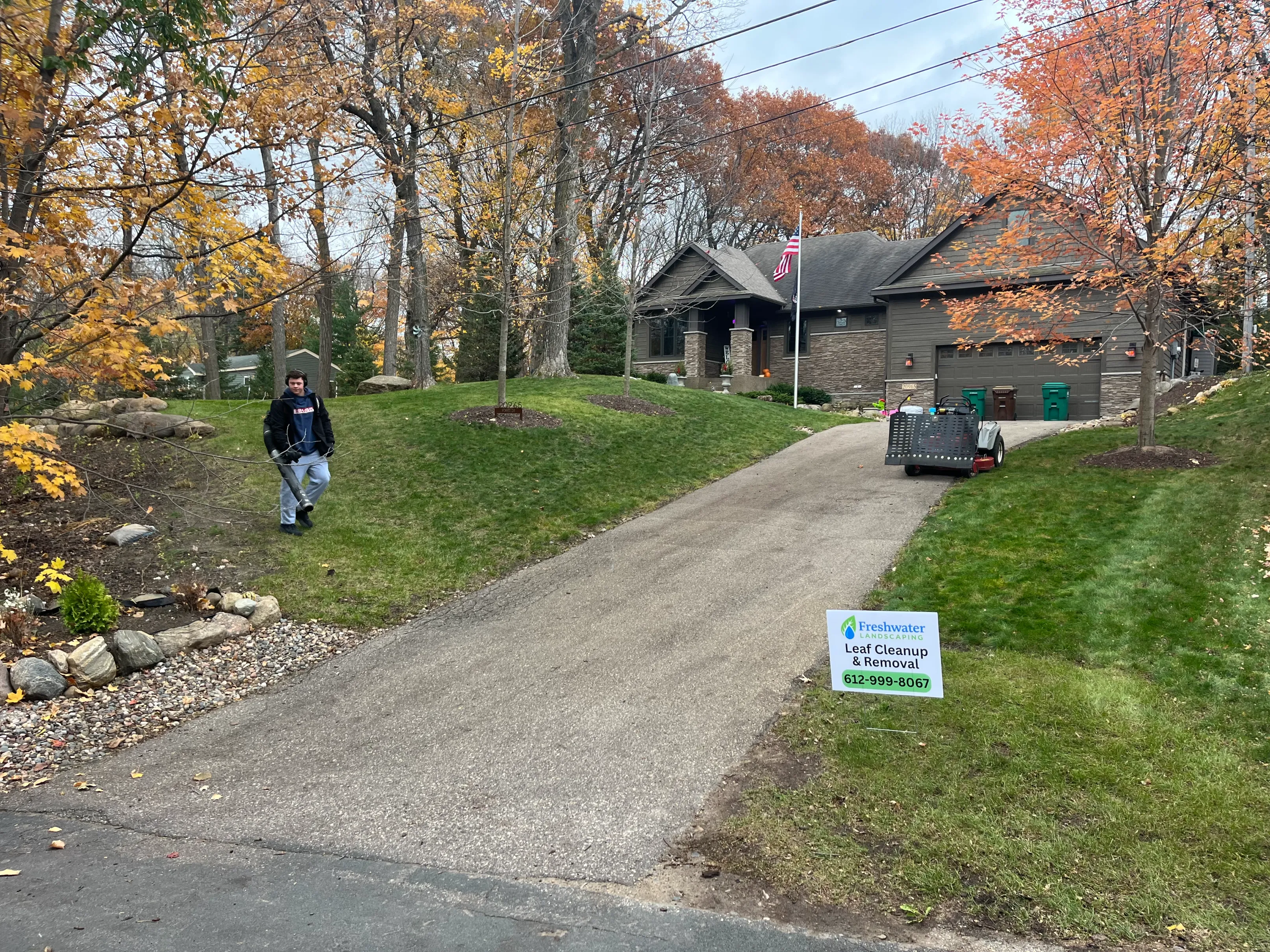 Pristine yard after a thorough seasonal fall cleanup