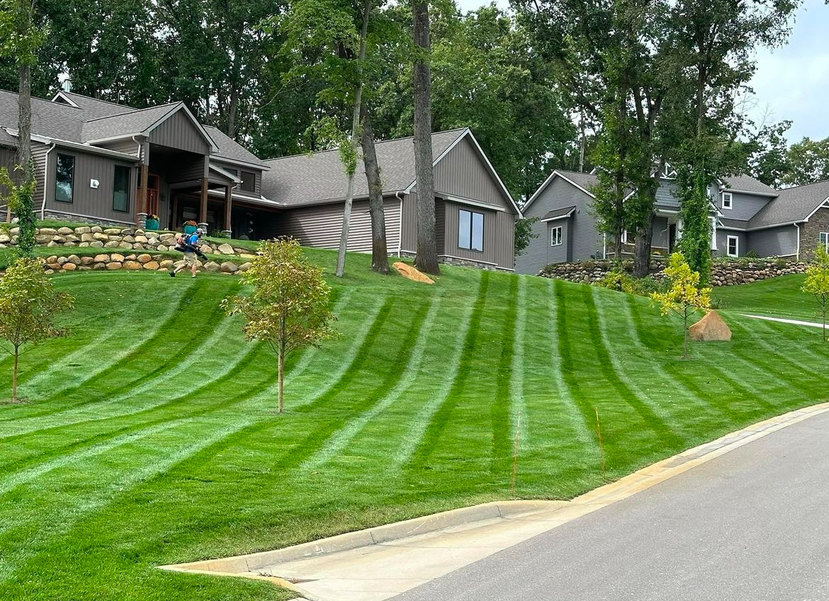 Professional lawn mowing and striping