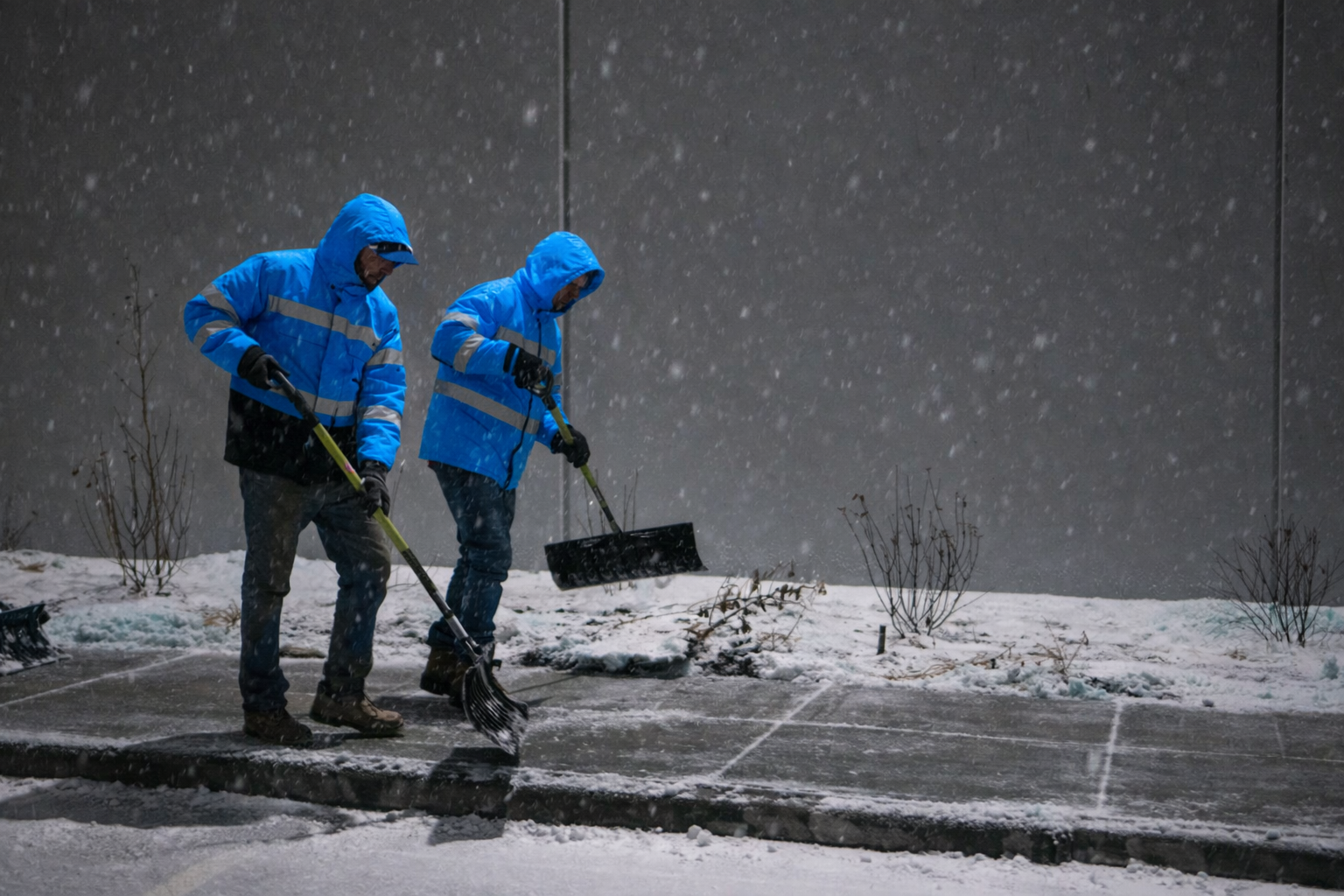 Cleanly shoveled front steps