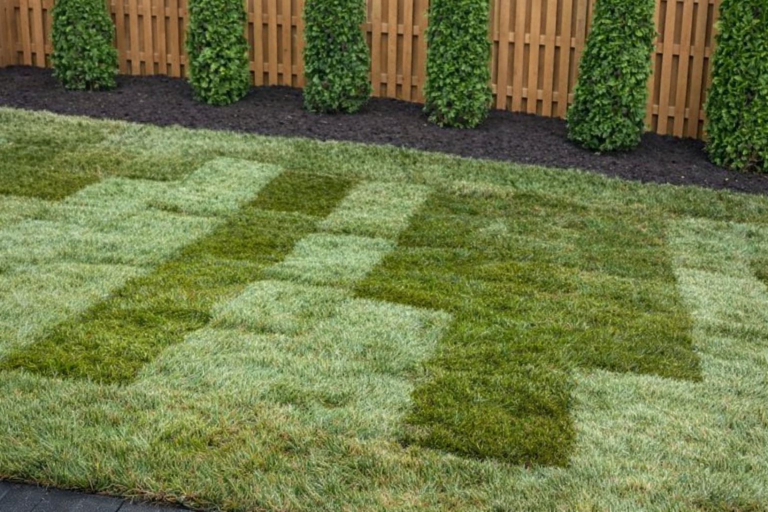 Perfectly finished sod installation